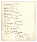 Noel Coward Handwritten & Signed Poem -- Composed in 1933 for Helen Hayes Daughter -- ...The talented and witty man / Who wrote these charming lines! / Noel Coward...