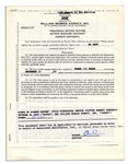 Lot of 3 Al Capp Signed Contracts With the William Morris Agency, Each Signed Twice by Capp