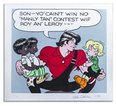 ''Li'l Abner'' Lithograph With Abner & Honest Abe -- Numbered 151/250 & Signed ''Al Capp '74'' in Pencil -- Measures 26'' x 23'' -- Very Good -- From the Al Capp Estate