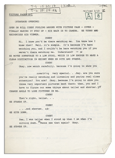 Scripts From the ''Picture Pages'' Segment on ''Captain Kangaroo'' -- Dialogue Written for Bill Cosby
