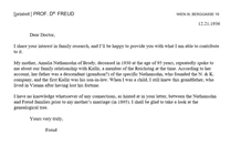 Sigmund Freud 1936 Autograph Letter Signed With Rare Content Regarding His Ancestry -- ''...When I was a child, I still knew this grandfather, who lived in Vienna after having lost his fortune...''