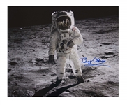 Buzz Aldrin Signed 20'' x 16'' Photo as He Walks on the Moon