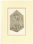 Walt Disney Hand-Drawn Sketch of Donald Duck, Signed by Disney -- With Phil Sears COA for Both Signature & Drawing