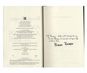 Ronald & Nancy Reagan Signed Copy of ''An American Life'', Uniquely Signed by the First Couple -- With Beckett COA 