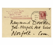 Alexander Calder Autograph Note Signed -- ''...I am off to Europe...''