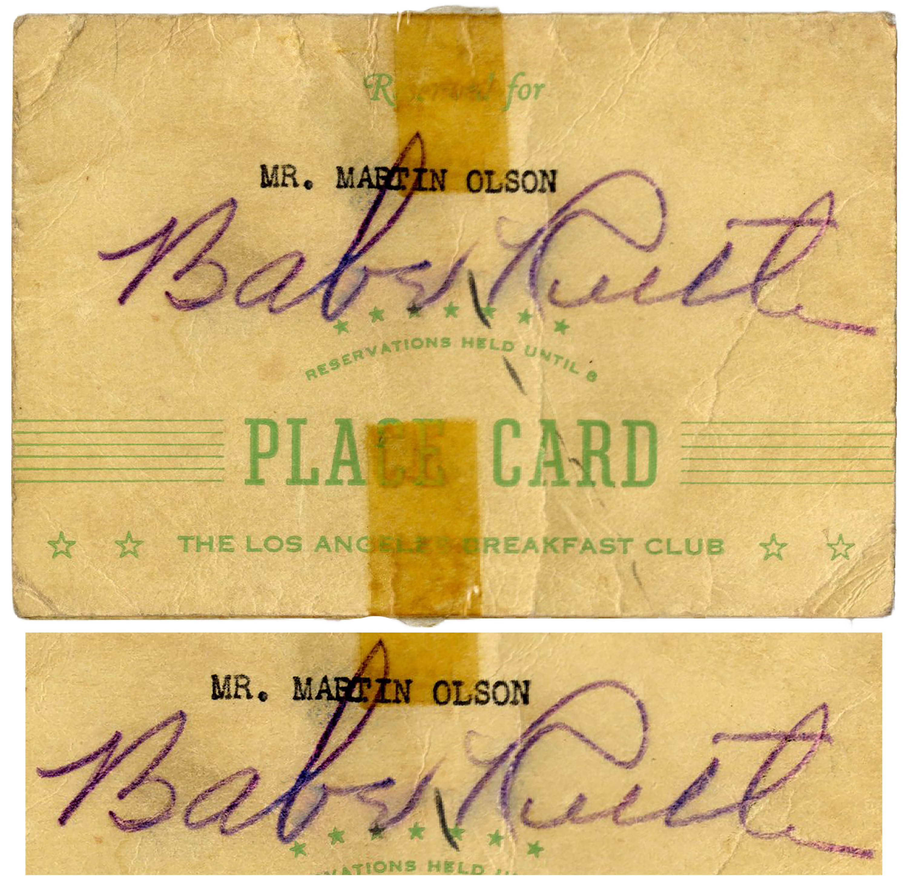 Lot Detail - Babe Ruth Signature