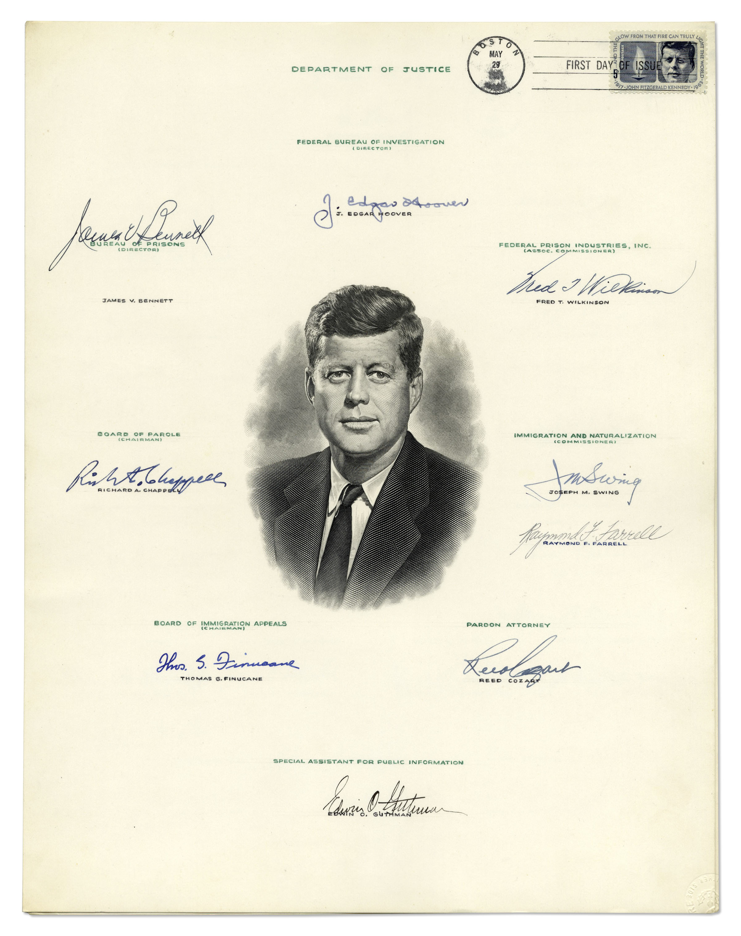 Lot Detail - Robert Kennedy Signed Portrait of His Brother, President ...