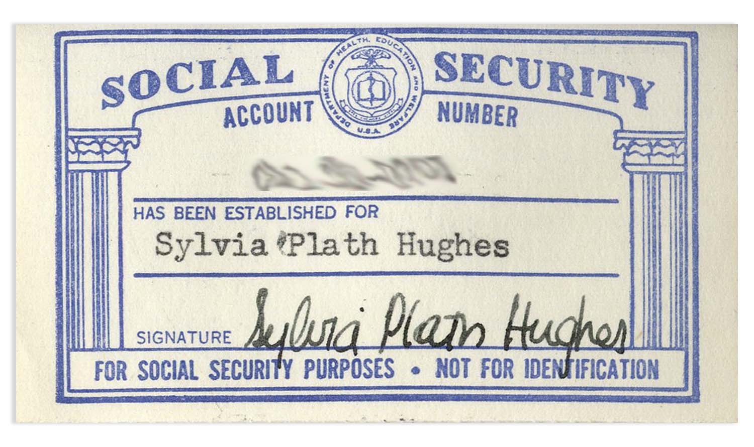 Lot Detail - Sylvia Plath's Signed Social Security Card