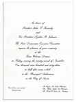 Invitation to JFKs Texas Welcome Dinner the Night of His Assassination