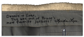 Bruce Lee's Grey Cotton Jacket -- With a COA From His Widow, Linda Lee Who States It Was One of Bruce's Favorite Jackets