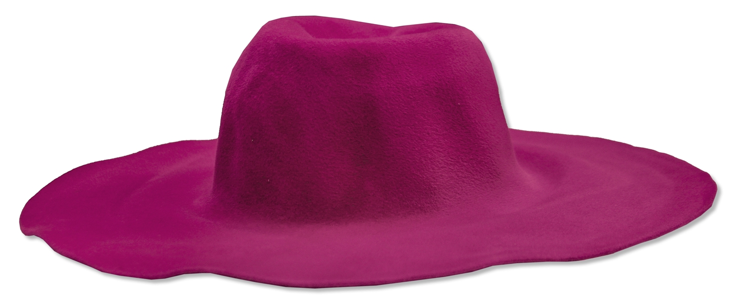 Alicia Keys Worn Fuchsia Floppy Hat by Designer Emma Fielden -- With a COA From the Singer