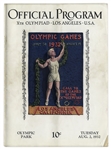 Olympics Program for the 1932 Summer Games in Los Angeles -- Program for 2 August 1932 Events