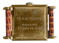 Madame Chiang Kai-Shek Owned 14k Gold Longines Watch -- With Her Engraving & Crest -- Gifted to Secret Service Agent Henry W. Rodney, Who Was Part of the Security Detail for Madame Kai-Shek