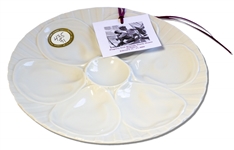 Elegant White-Glazed Oyster Plate Owned by the Kennedy Family -- From Sotheby's 2005 Sale, ''Property From Kennedy Family Homes''