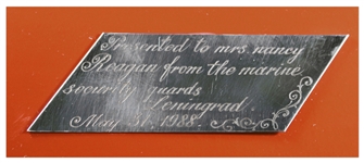 Ronald & Nancy Reagan Personally Owned Russian Box -- Displayed at the White House & With Plaque Engraved for Nancy Reagan