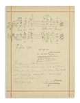 Max Reger Autograph Musical Quotation Signed, Plus Handwritten Note Signed -- ...regard this page with aversion and to turn to another page at once...