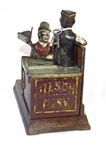 ''Mason Bank'' Cast Iron 19th Century Mechanical Bank -- Fully Functioning & With Original Key