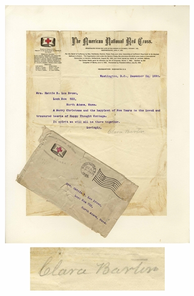 Clara Barton Letter Signed on Red Cross Letterhead