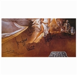''Star Wars'' Cast-Signed Movie Poster -- Signed by Mark Hamill, Carrie Fisher, Harrison Ford, and Darth Vader, C-3PO and Chewbacca's Characters