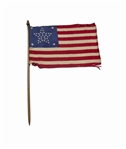 Large 37-Star Parade Flag After Nebraska Joined the Union -- Silk Flag Measures 11.5 x 7.5