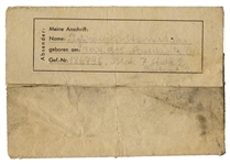 Auschwitz Concentration Camp Letter From 1944 -- ''...I do not need my wife's address. I only wanted to know where she is and what she and the children are doing...''