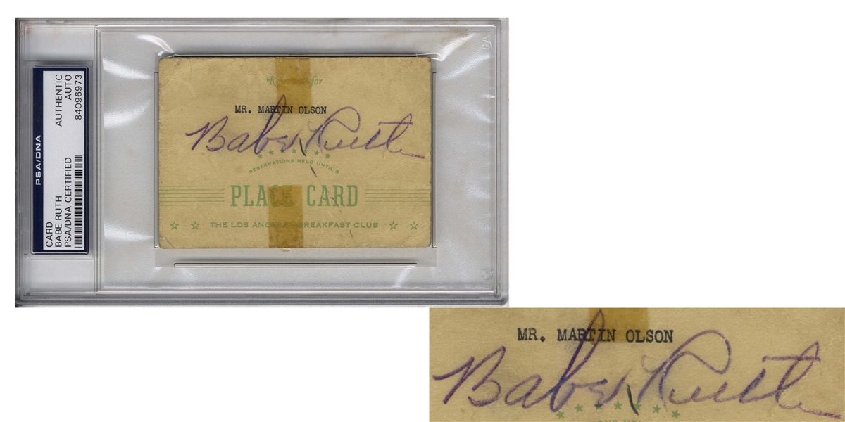 Lot Detail - Babe Ruth Signature -- Slabbed by PSA
