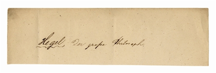 Georg Wilhelm Friedrich Hegel Document Signed -- The Iconic Philosopher Issues a Certificate of Learning to His Student