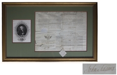 John Adams 4-Language Ships Papers Signed as President -- With French Certification Attached to Document, Dated Less Than One Month Before the French-American Naval Quasi-War Erupted