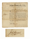 John Hancock Military Appointment Signed as Governor of Massachusetts