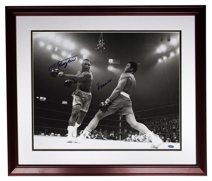 Muhammad Ali & Joe Frazier Signed 20'' x 16'' Photo From the Fight of the Century -- With Steiner COA