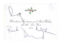 Pink Floyd Signed Christmas Card -- Signed by Nick Mason, Richard Wright, Roger Waters and David Gilmour -- With PSA/DNA COA
