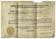 James Monroe Land Grant Signed as President