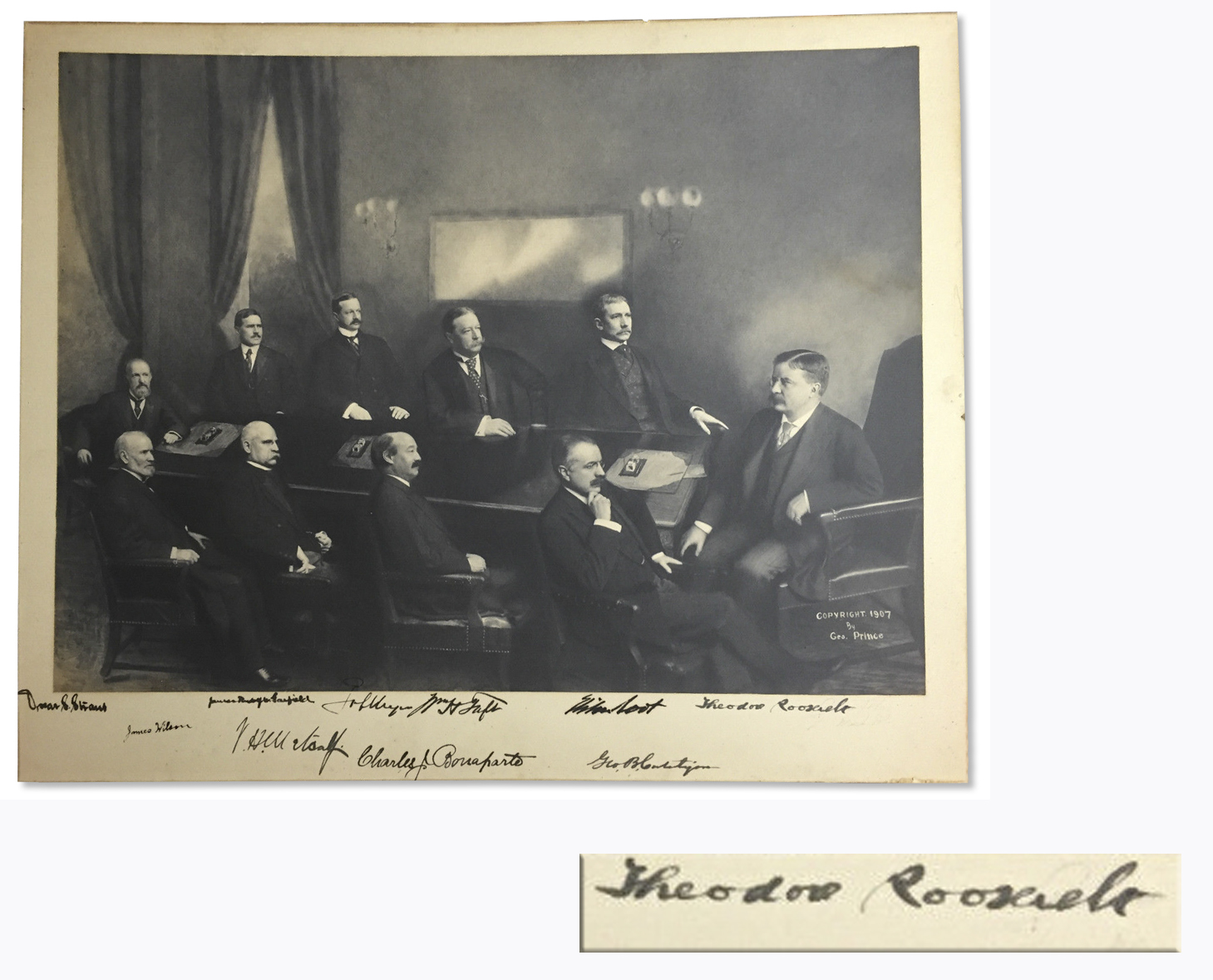Lot Detail Theodore Roosevelt Signed Cabinet Photo Roosevelt
