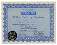 Sam Walton Signed Walmart Document From 1976
