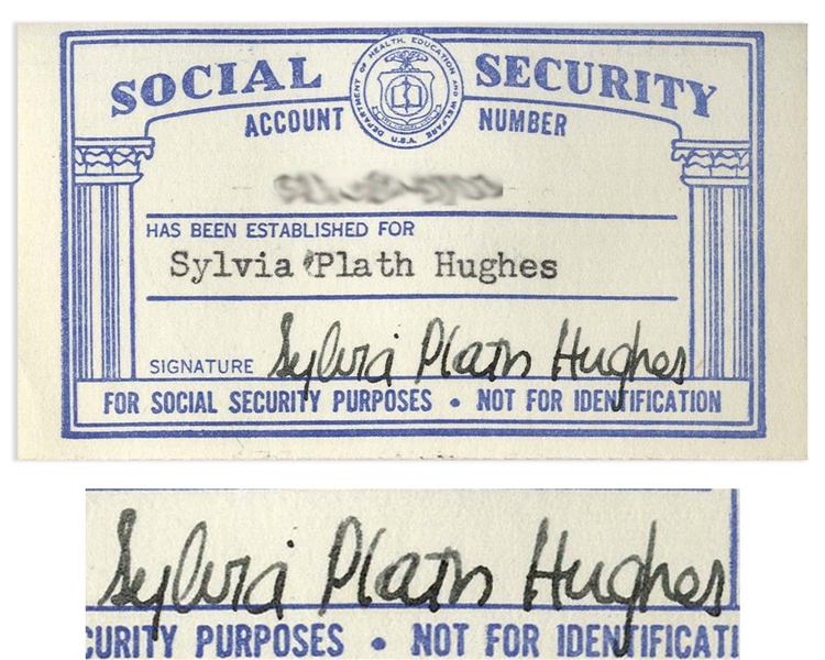 card security signature social Security Social  Plath's Item  Sylvia Card Signed Detail