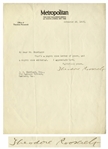Theodore Roosevelt Letter Signed as Editor of Metropolitan Magazine -- Thats a mighty nice letter of yours and a mighty nice editorial...