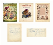 Walt Disney Signed Copy of the Disney book Treasury -- Large Signature Measures Over 8 Long