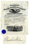 Woodrow Wilson Military Appointment Signed as President, Just Months Before the United States Entry Into WWI