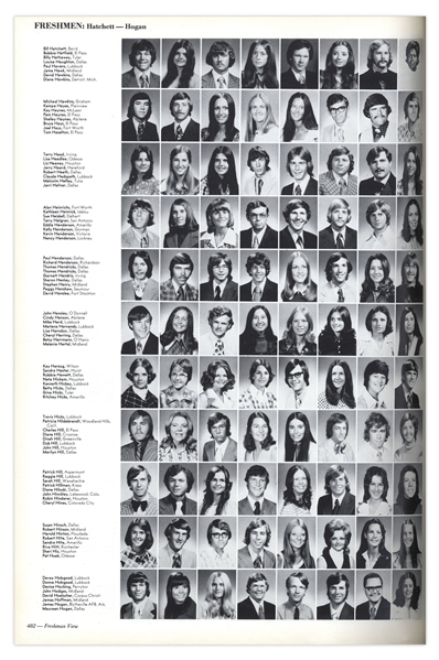 John Hinckley, Jr. 1974 Texas Tech University Yearbook