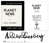 Allen Ginsberg Signed Poetry Book Planet News