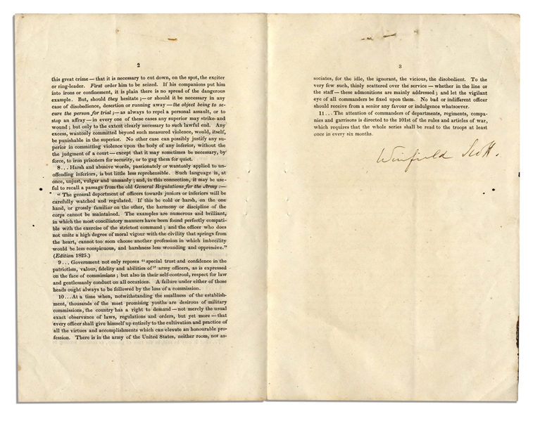 General Winfield Scott Document Signed -- Regarding Soldier Abuse in the Seminole Wars