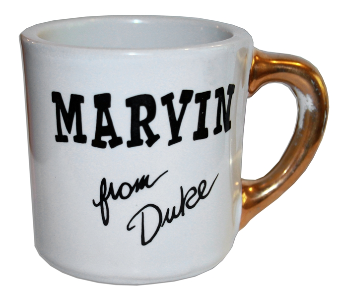 John Wayne Mug From ''Rooster Cogburn'' -- One of Wayne's Famous Mugs Gifted to the Cast and Crew on His Films
