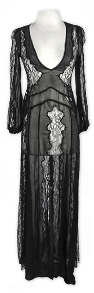 Kylie Jenner Owned Black Lace Maxi Dress