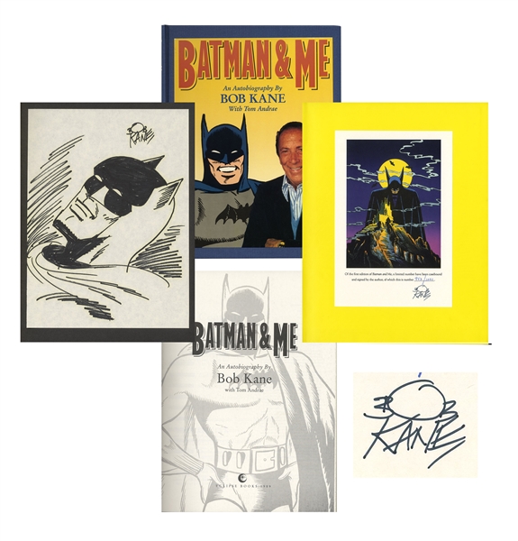 Limited Edition of Bob Kane's ''Batman & Me'' -- Includes Hand-Drawn Signed Sketch of Batman in Near Fine Condition