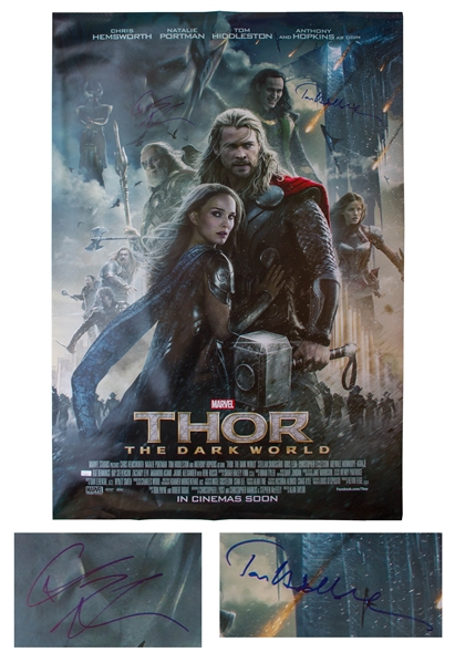 Chris Hemsworth & Tom Hiddleston Signed ''Thor'' Poster -- Measuring 27'' x 40''