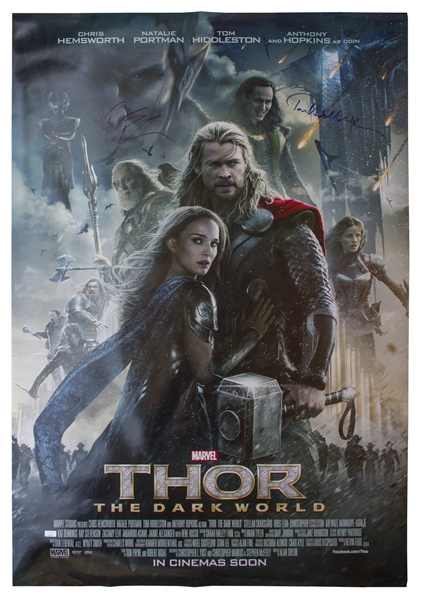 Chris Hemsworth & Tom Hiddleston Signed ''Thor'' Poster -- Measuring 27'' x 40''