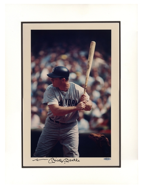 Mickey Mantle Signed 16'' x 20'' Limited Edition Photo -- With Upper Deck COA