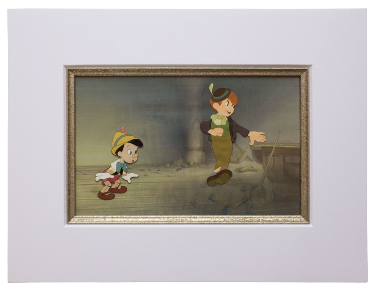 Large ''Pinocchio'' Cels of Pinocchio and Lampwick From the Original 1940 Disney Film