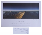 Sir Edmund Hillary Signed Limited Edition Print of Hillarys View From Everest -- Measures 28 x 18