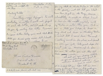 Rene Gagnon 1943 WWII Autograph Letter Signed & Envelope Signed -- ...dont tell mom Ive been fighting, she wouldnt like the idea...